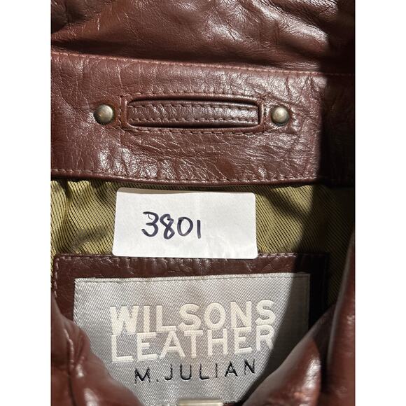 Wilsons Leather M. Julian Moto Jacket Men's Size 2XLT Brown Lined Full Zip - Picture 14 of 14